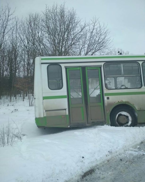 На Франківщині автобус із пасажирами злетів у кювет (фото)